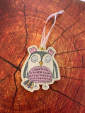 4x4 DIGITAL DOWNLOAD Sketchy Owl Bookmark Ornament Hanger