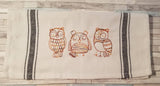 DIGITAL DOWNLOAD 3 Sizes Owl Trio Redwork Embroidery Design