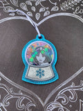 4x4 DIGITAL DOWNLOAD Applique Snow Globe Ornament