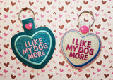 4x4 DIGITAL DOWNLOAD Dog Conversation Heart Cookie and Candy Snap Tab Set Applique