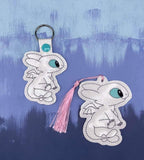 DIGITAL DOWNLOAD White Dragon Snoot Boop Snap Tab and Bookmark BUNDLE