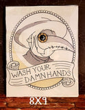 DIGITAL DOWNLOAD Plague Doctor Your Hands Sketchy Design 5 Sizes 2 Options
