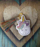 4x4 DIGITAL DOWNLOAD Rainbow Unicorn Bookmark Bag Tab Ornament