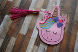 4x4 DIGITAL DOWNLOAD Rainbow Unicorn Bookmark Bag Tab Ornament