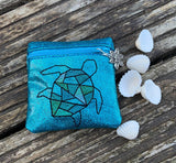 DIGITAL DOWNLOAD 4x4 Geometric Sea Turtle ITH Zippered Bag Lined and Unlined