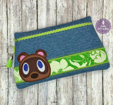 DIGITAL DOWNLOAD Tanuki Clutch Applique Zippered Bag Lined and Unlined