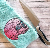 DIGITAL DOWNLOAD Geometric Skull Embroidery Design 5 Sizes