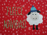 DIGITAL DOWNLOAD 3 Sizes Fleece Navidad Sheep Holiday Embroidery Design
