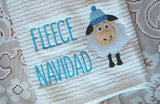 DIGITAL DOWNLOAD 3 Sizes Fleece Navidad Sheep Holiday Embroidery Design