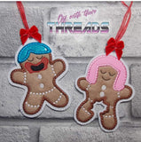 DIGITAL DOWNLOAD Naughty Gingerbread Couple Ornament Set Eat Me Applique