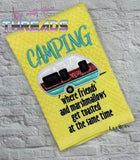 DIGITAL DOWNLOAD Applique Getting Toasted Camping Embroidery Design 4 Sizes