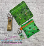 DIGITAL DOWNLOAD 4" & 5" St Patrick's Day Zipper Bag and Key Fob Set 2 BAG SIZES 2 FOB SIZES