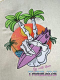 DIGITAL DOWNLOAD Surf Skeleton Embroidery Design 4 SIZES INCLUDED