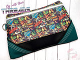DIGITAL DOWNLOAD Applique Erika Clutch Zipper Bag Lined and Unlined