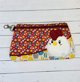 DIGITAL DOWNLOAD Applique Chicken Clutch Zipper Bag Lined and Unlined