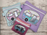DIGITAL DOWNLOAD Applique Camper Zipper Bag Set 3 SIZES INCLUDED