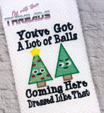 DIGITAL DOWNLOAD Sketchy A Lot Of Balls Christmas Tree Embroidery Design 4 SIZES