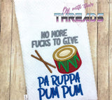 DIGITAL DOWNLOAD Applique No More F's To Give Embroidery Design 4 SIZES INCLUDED