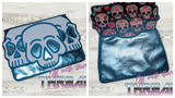 DIGITAL DOWNLOAD Applique Skull Trio Envelope Clutch  Lined and Unlined