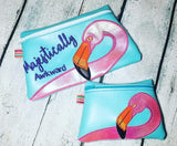 DIGITAL DOWNLOAD Majestically Awkward Flamingo Applique Clutch OWTT