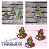 DIGITAL DOWNLOAD Book Worm Set Snap Tab Bookmark Eyelet Charm