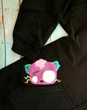 DIGITAL DOWNLOAD Zombie Kittay Applique Peeker Design 2 Sizes