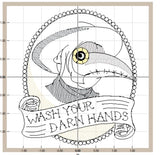 DIGITAL DOWNLOAD Plague Doctor Your Hands Sketchy Design 5 Sizes 2 Options
